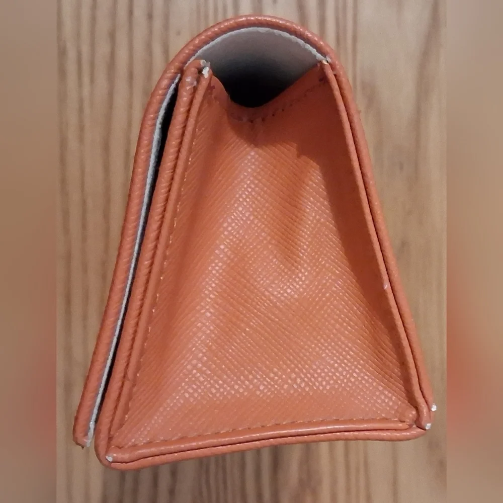 EUC Tory Burch Hard Orange Saffiano Leather & Silk Sleeve Glasses Sunglass Cases - Picture 6 of 11